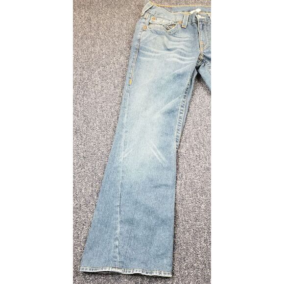 VTG True Religion Jeans Men 31x29 Blue Y2k Joey Flared Bottoms Hipster Grunge - Picture 2 of 16